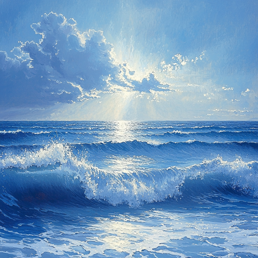 Winslow Homer Inspired Endless Ocean Horizon Number Painting
