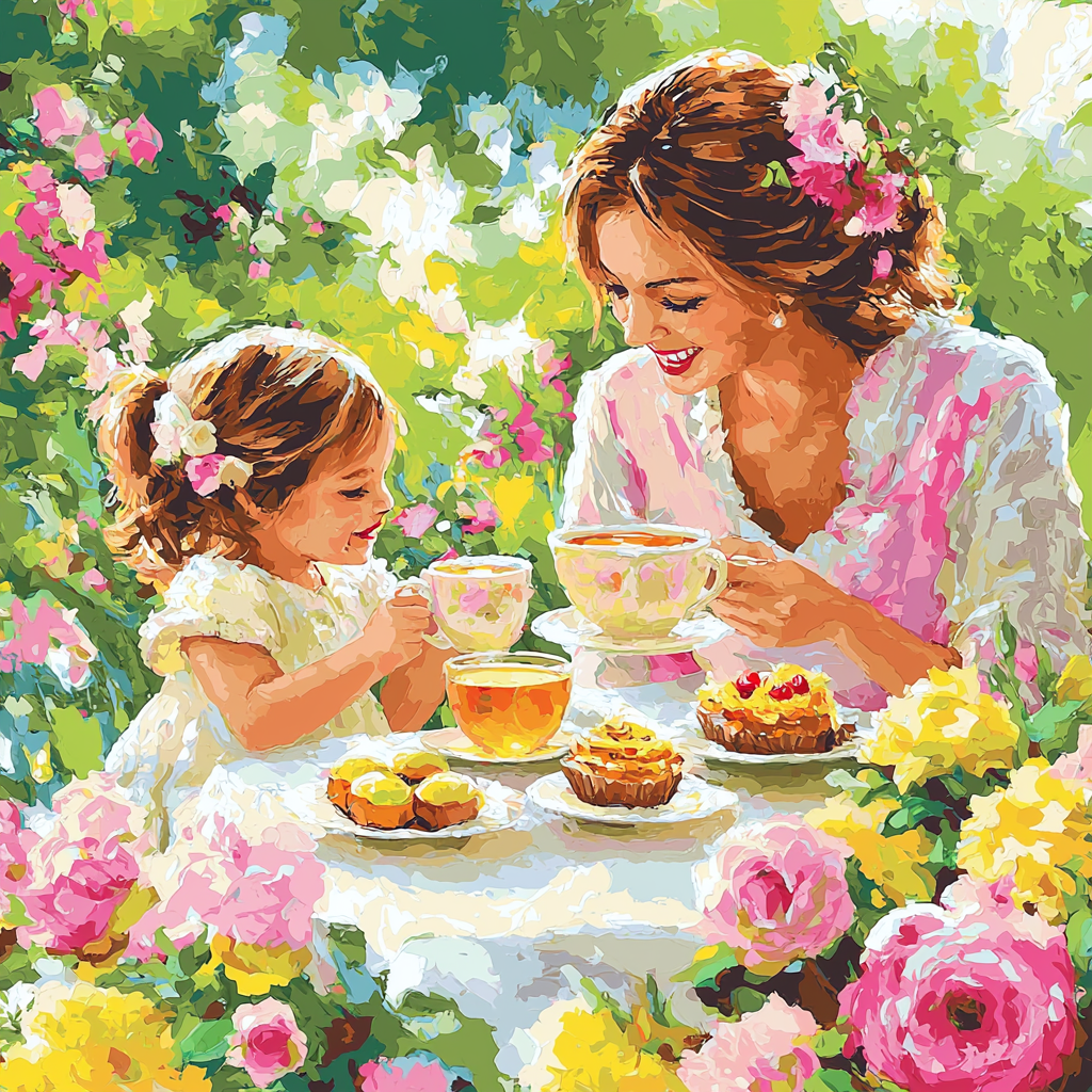 Family Tea Time DIY Paint By Numbers