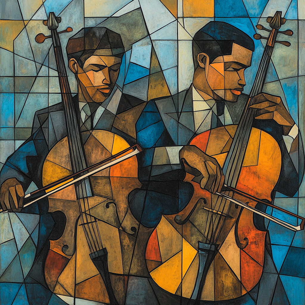 Picasso Inspired Abstract Musical Duo Numbered painting kits