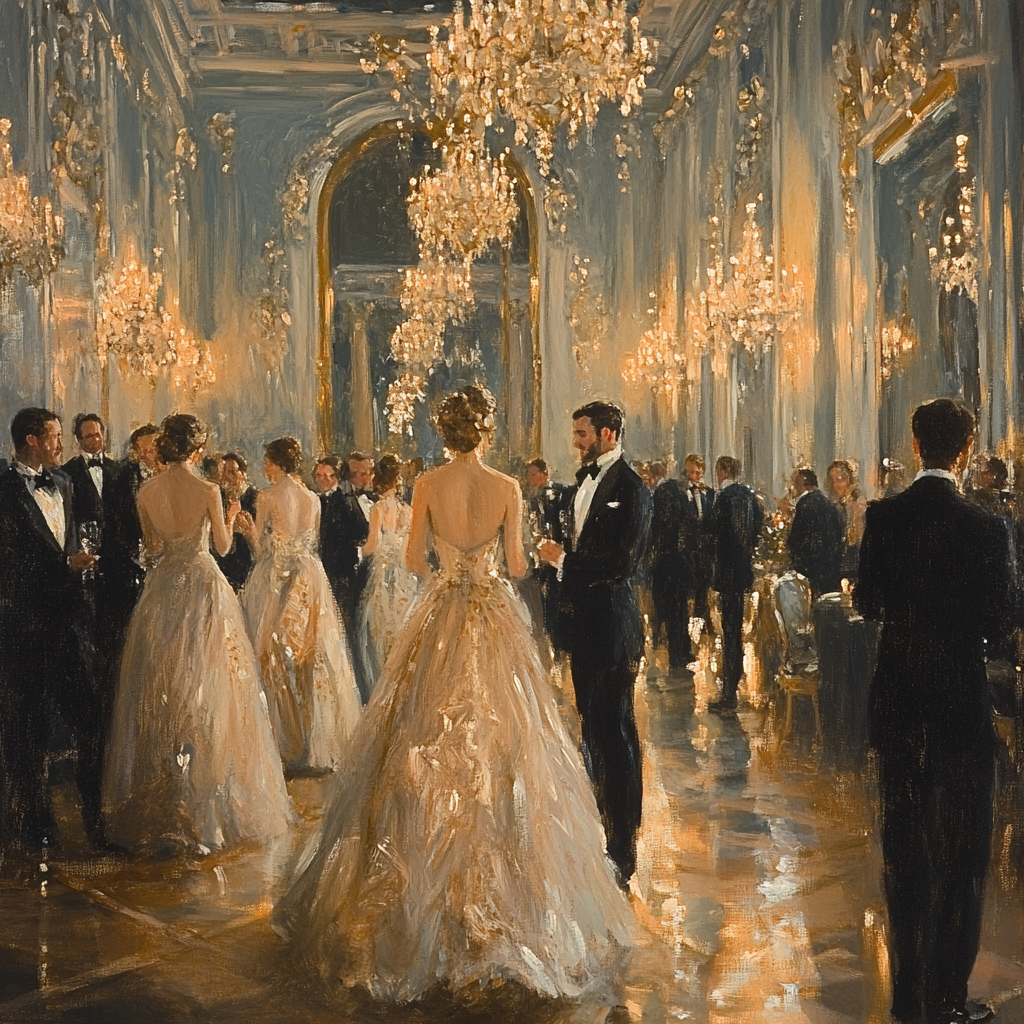 John Singer Sargent Inspired Elegant Dinner Party Number painting