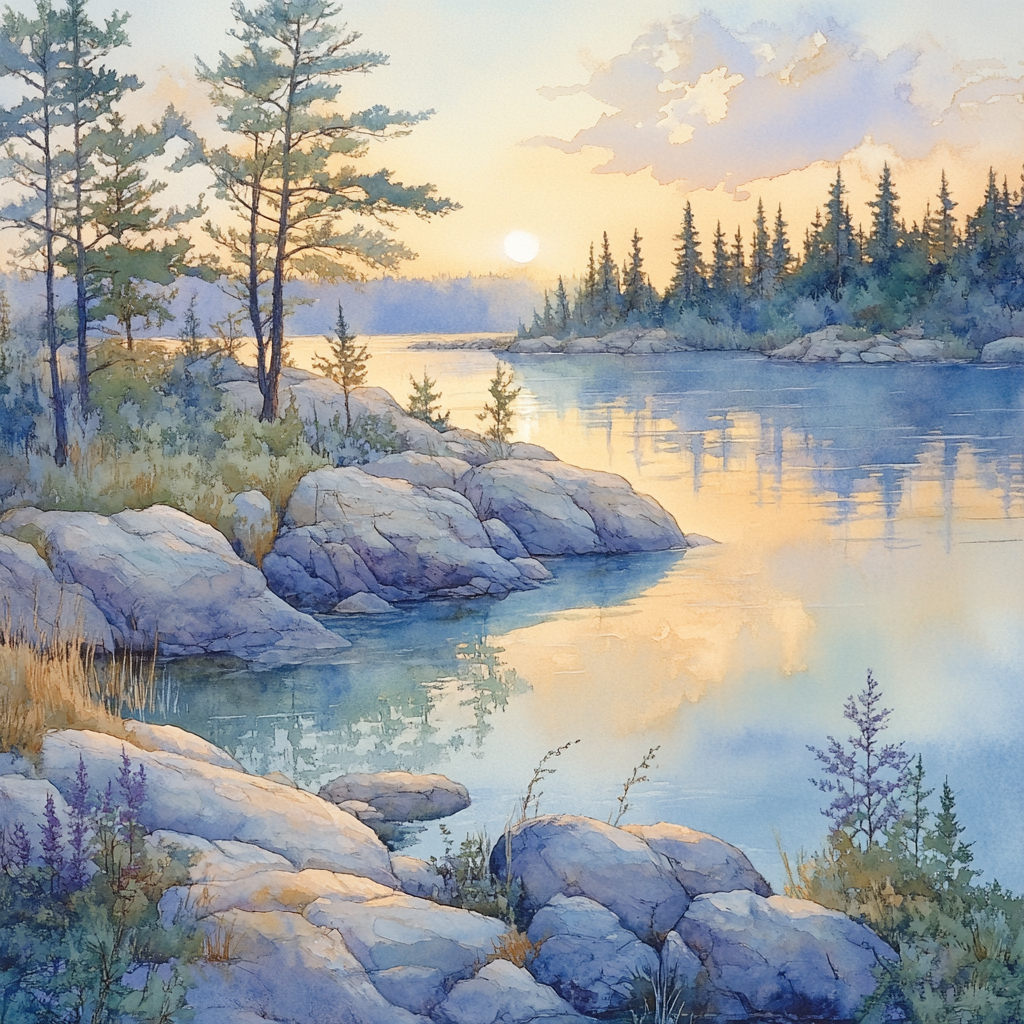 Franklin Carmichael Inspired Crystal Lake Morning Number painting