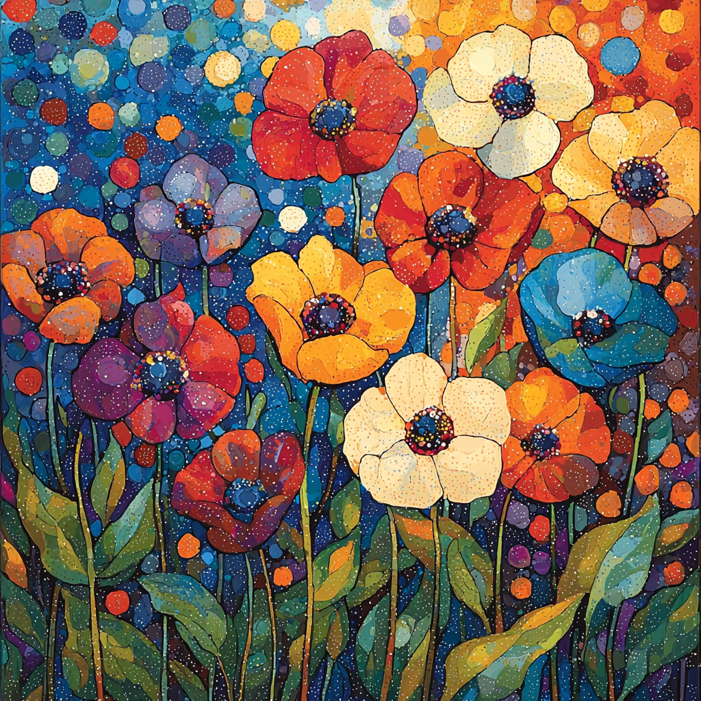 Georges Seurat Inspired Flowing Flora Paint By Number