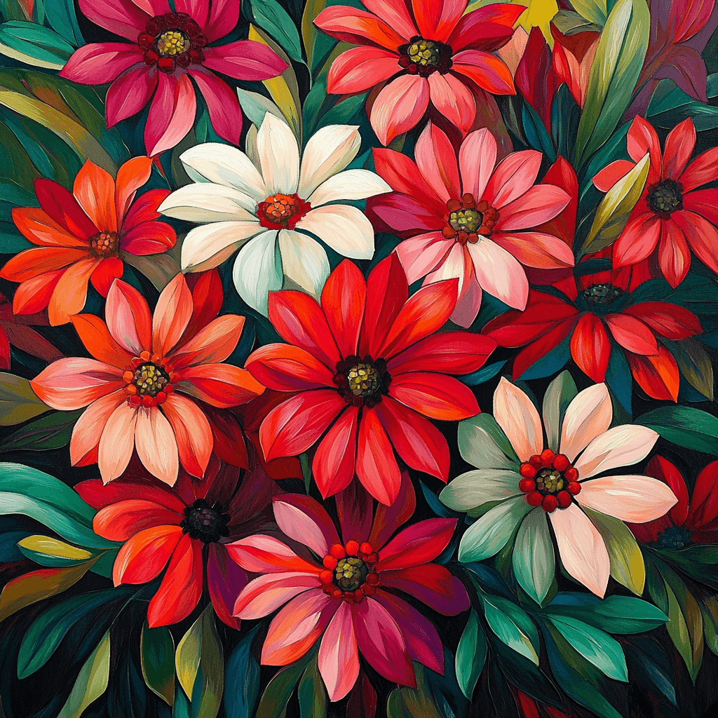 Georgia O'Keeffe Inspired Summer Blossoms Paint By Color