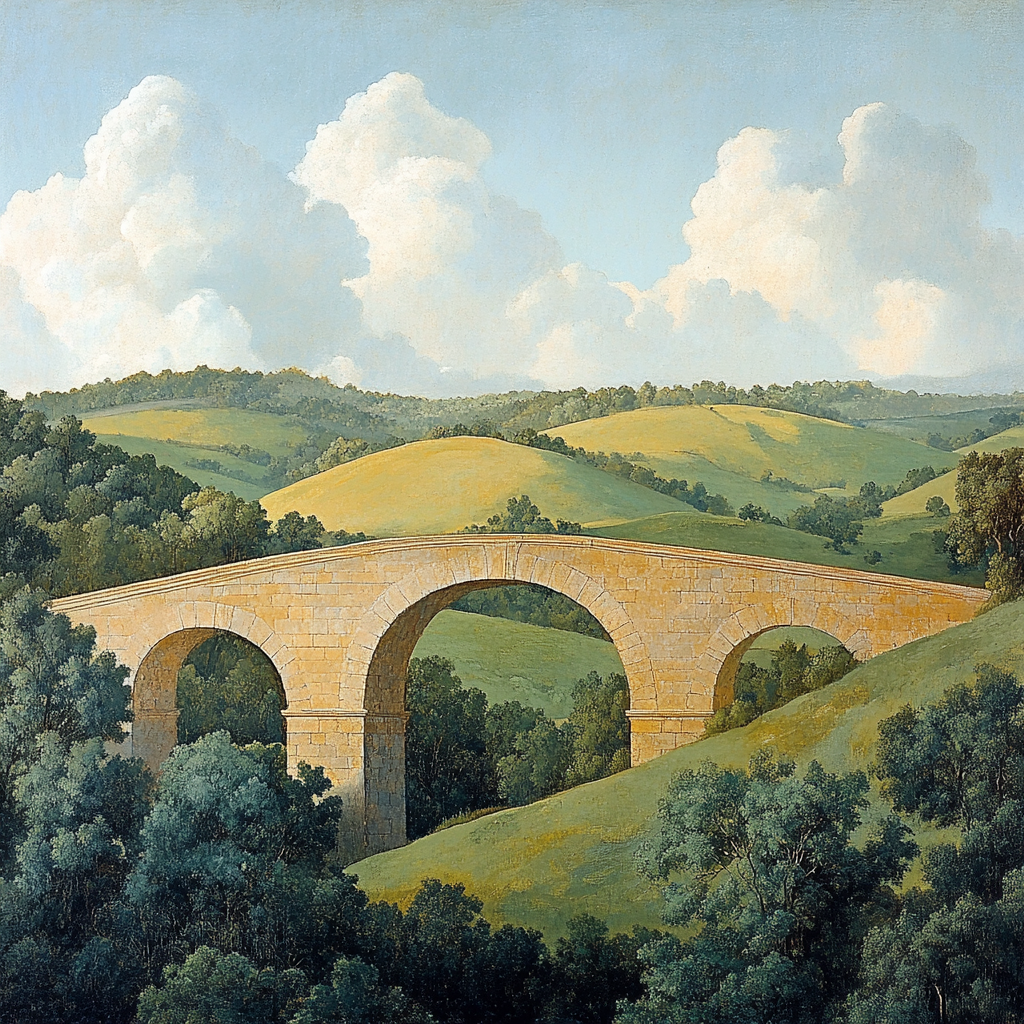 Raphael Inspired Harmonious Classical Archway With Verdant Hills Numbered painting kits