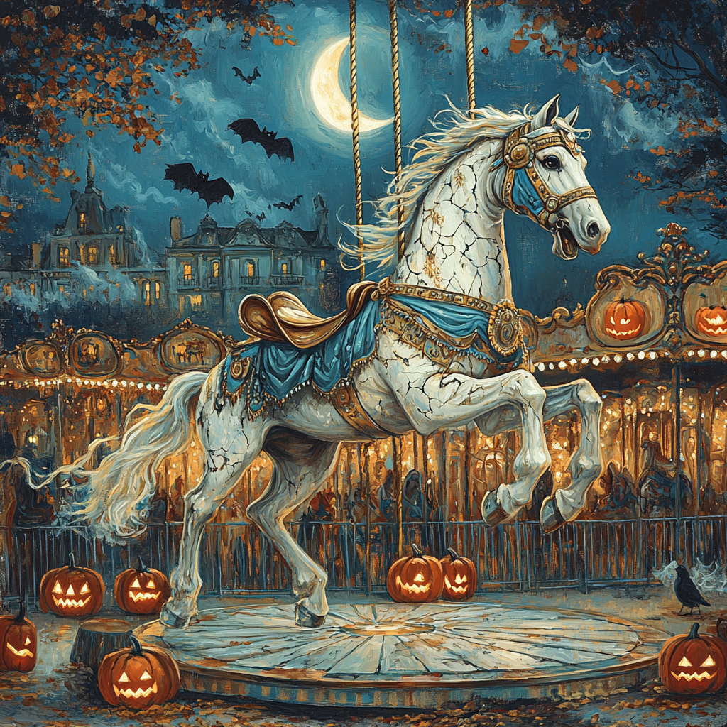 Haunted Carousel Of Nightmares Number painting