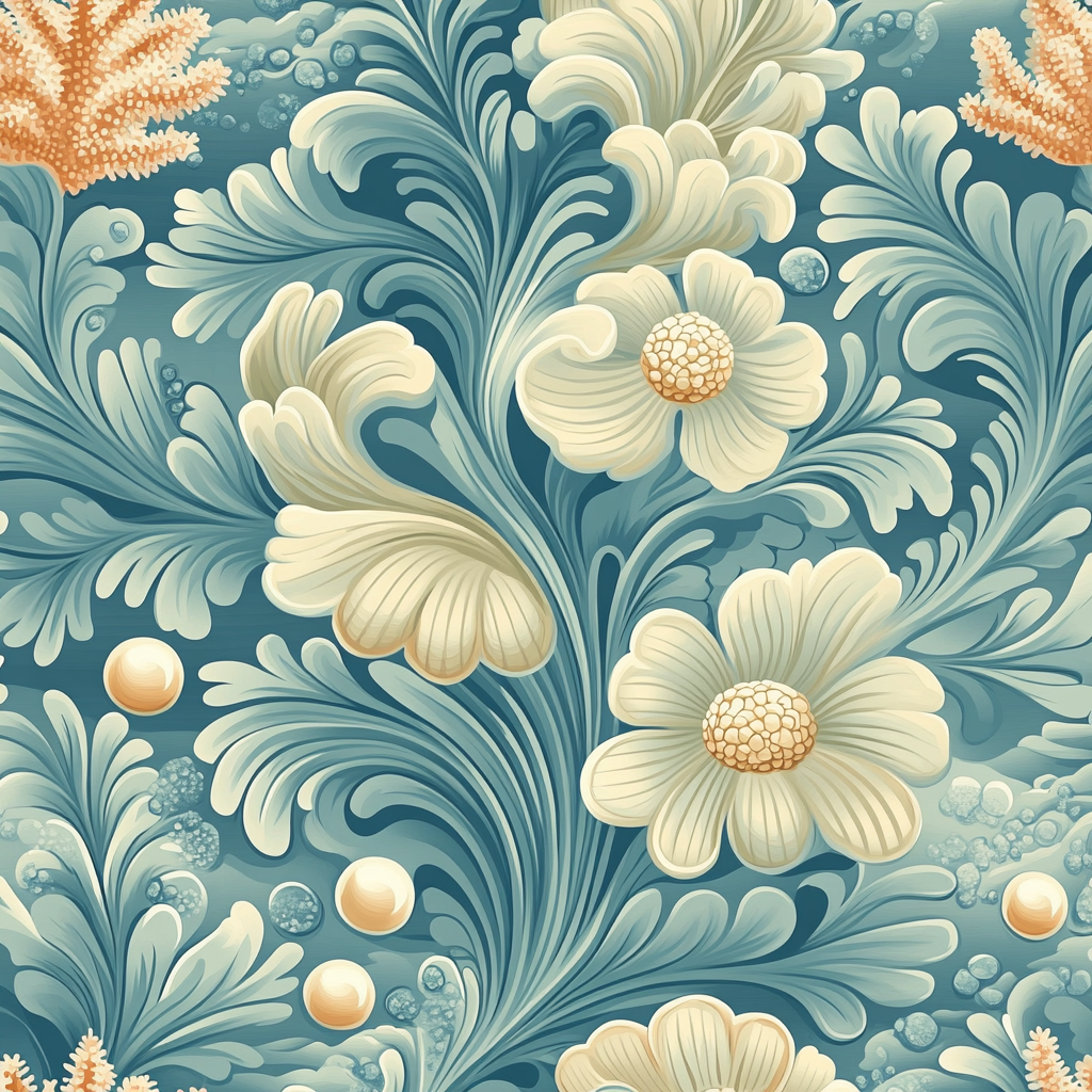 Alphonse Mucha Inspired Oceanic Bloom painting number kit