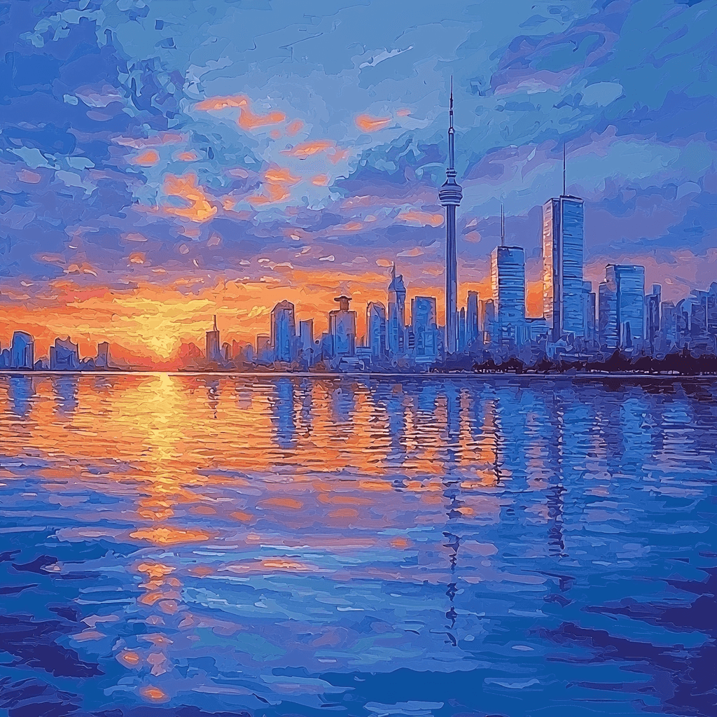 Claude Monet Inspired City Reflections At Dusk Paint By Color