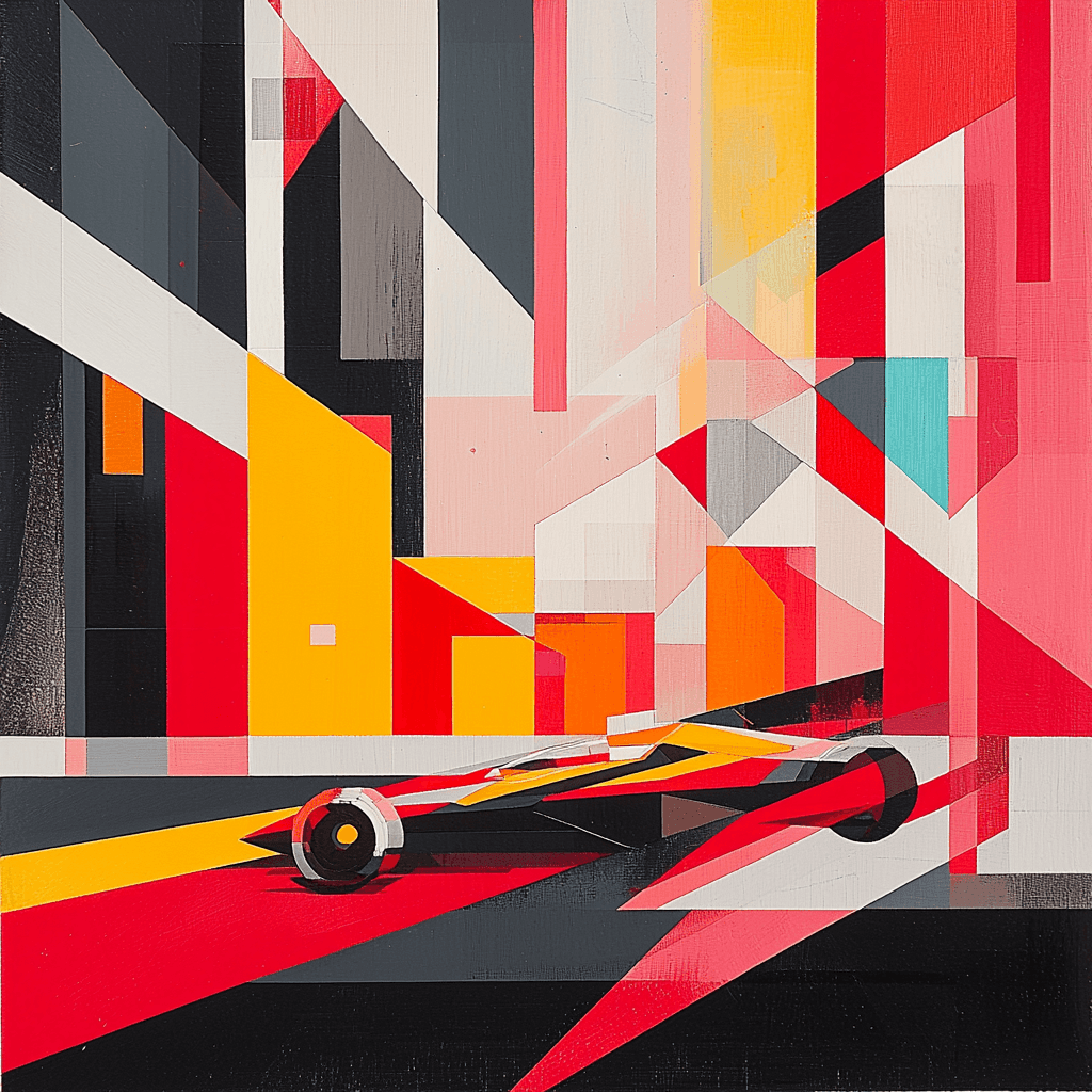Fernand Léger Inspired Retro Futuristic Race Paint By Numbers Art