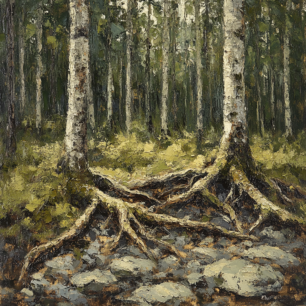 Arthur Lismer Inspired Tangle Of Spruce Roots Numbered painting kits