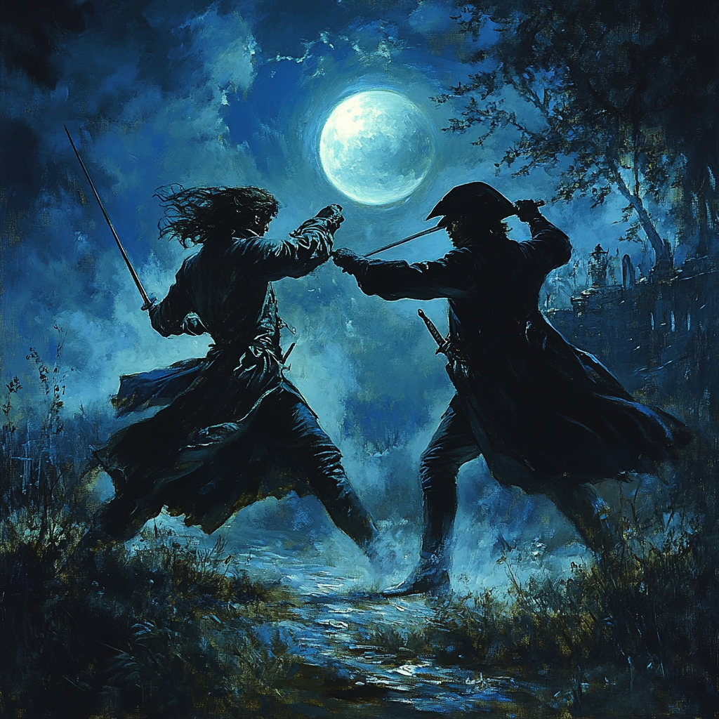 Goya Inspired Moonlit Duel DIY paint by numbers