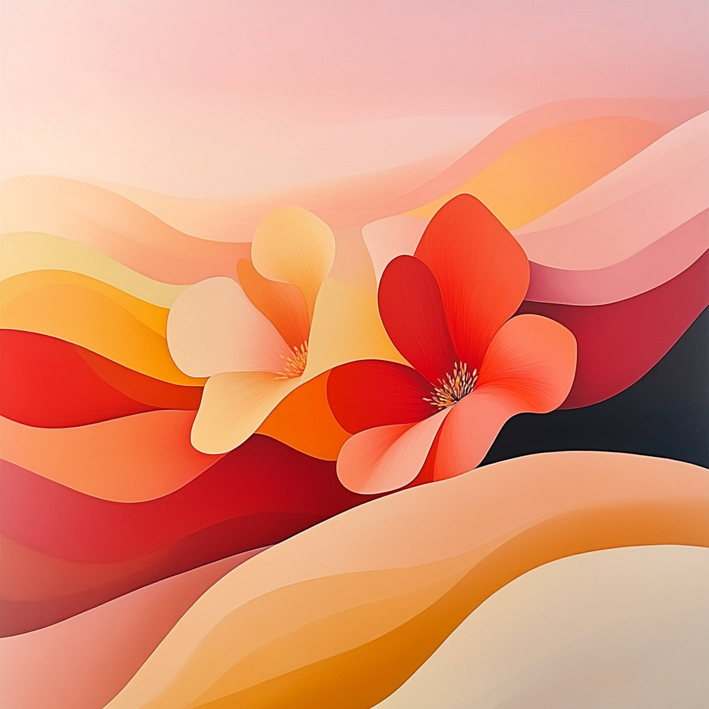Georgia OKeeffe Inspired Desert Sunrise paint by color
