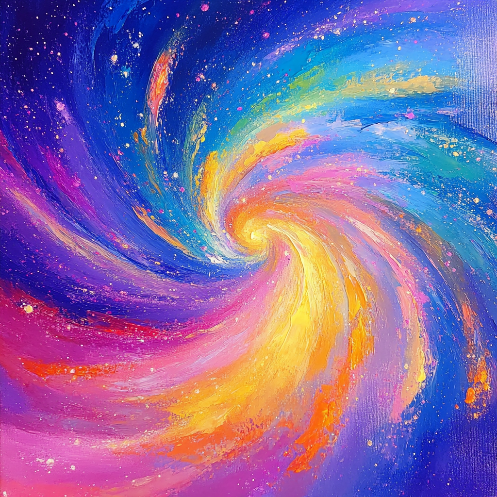 Edgar Degas Inspired Cosmic Dance paint by color