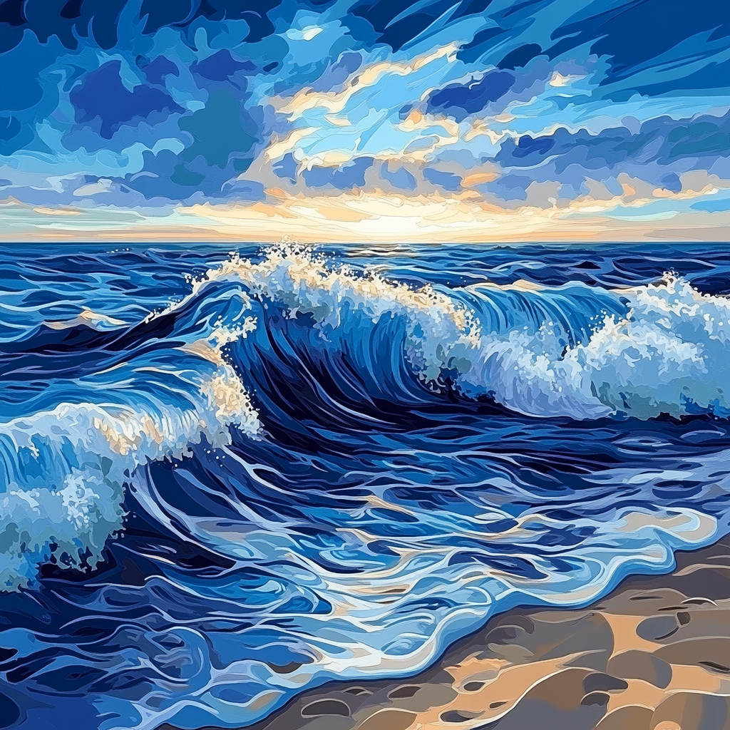 Hokusai Inspired Mystic Waves Painting by numbers kit