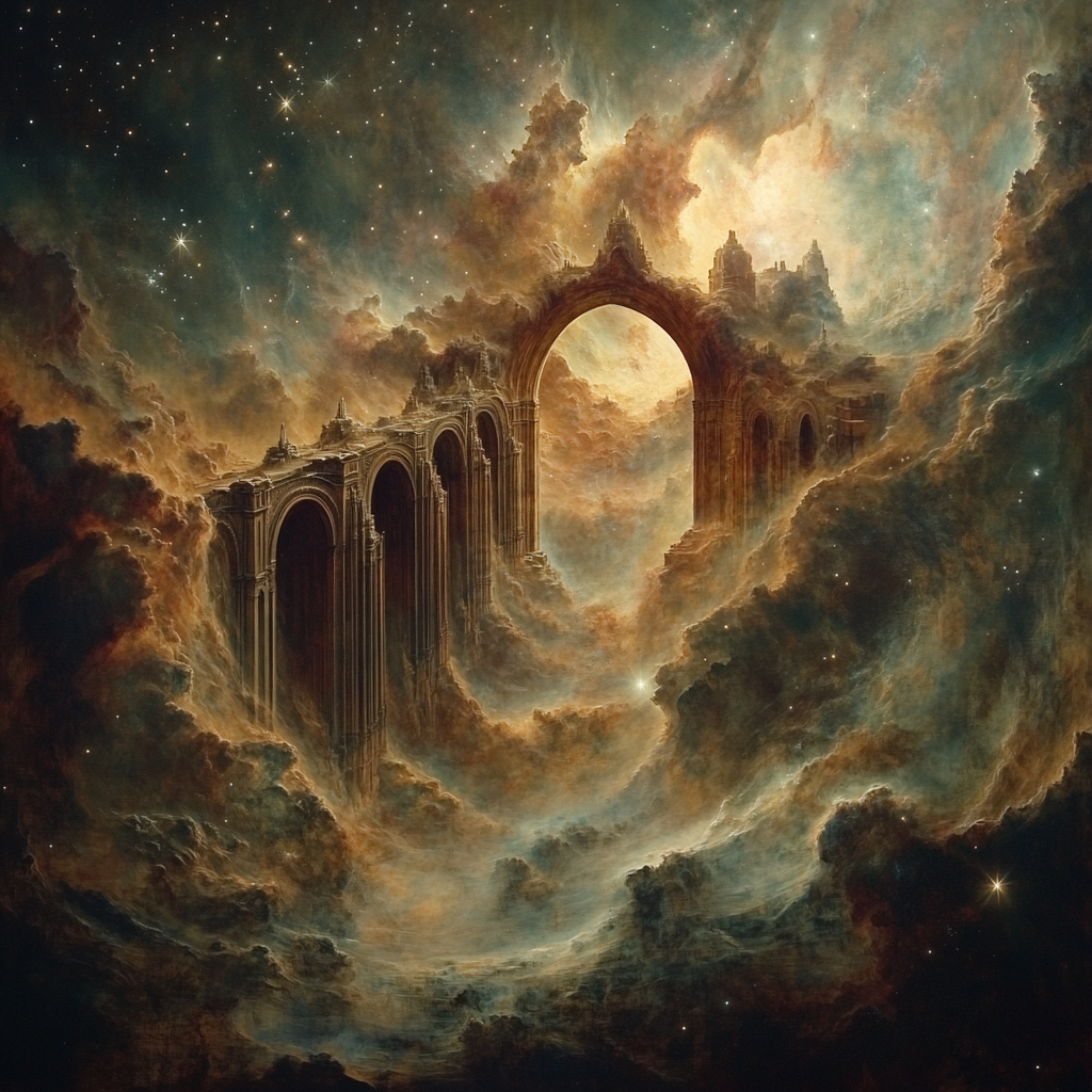 Michelangelo Inspired Nebula Cathedral Paint by numbers art