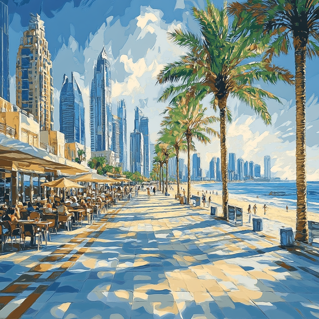 Jumeirah Beach Walk Dubai United Arab Emirates Paint by numbers kits