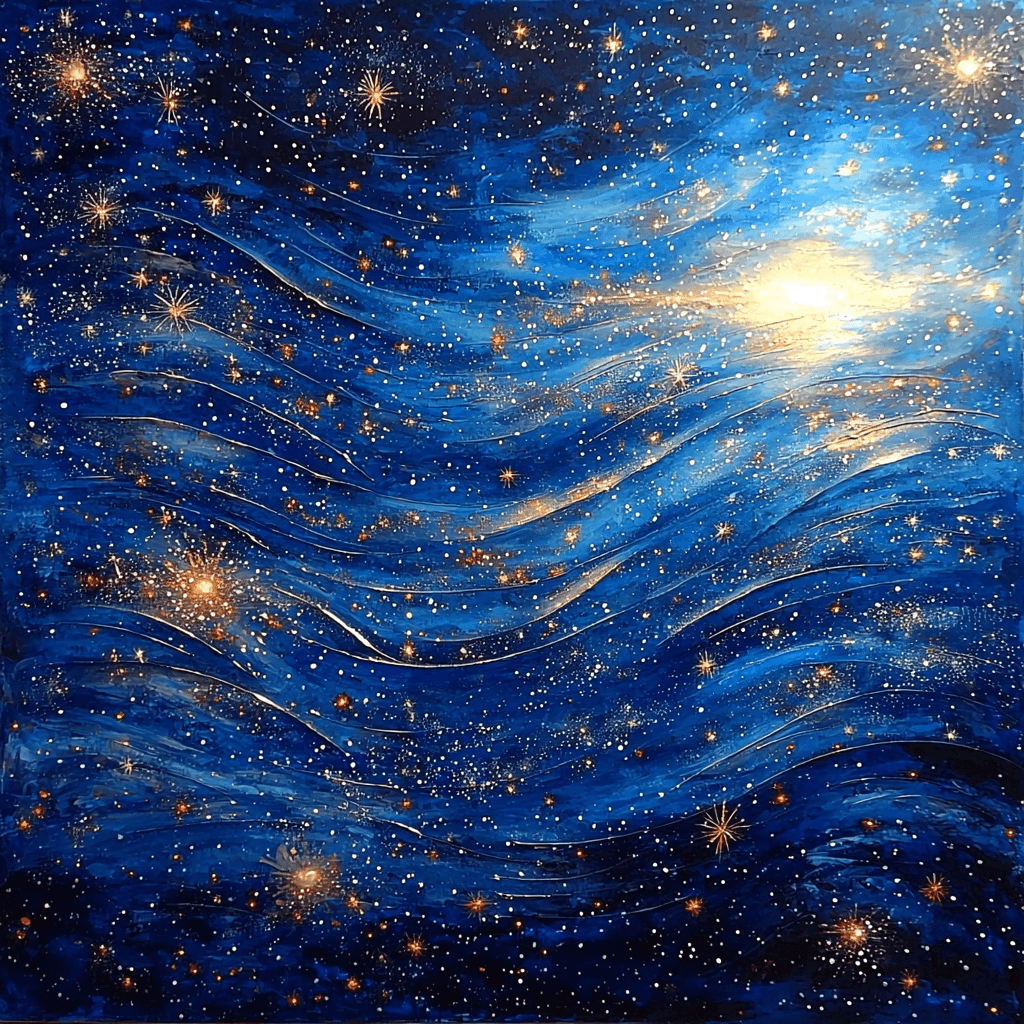 Leonardo Da Vinci Inspired Celestial Serenade: Stars And Swirls Numbered Painting Kits