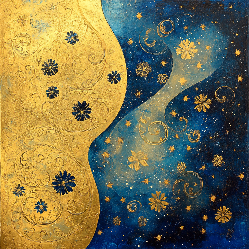 Gustav Klimt Inspired Celestial Harmony painting number kit