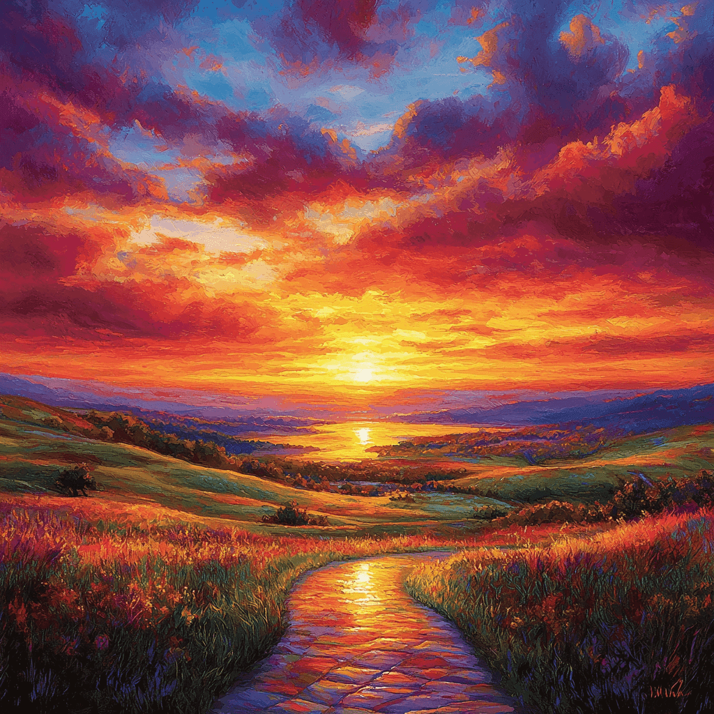 William Turner Inspired Dramatic Sunset Overlook Paint By Numbers Kits
