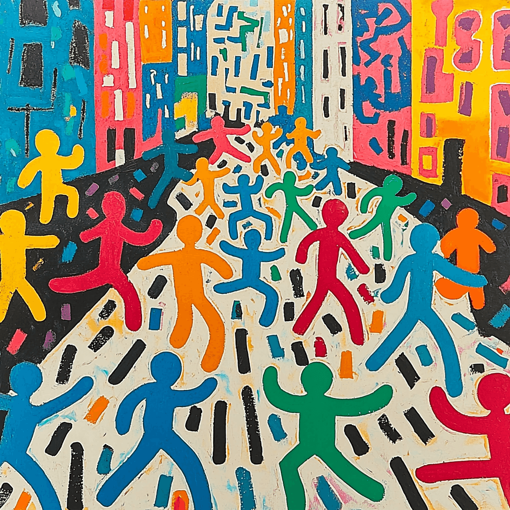 Keith Haring Inspired Urban Playground Paint By Color