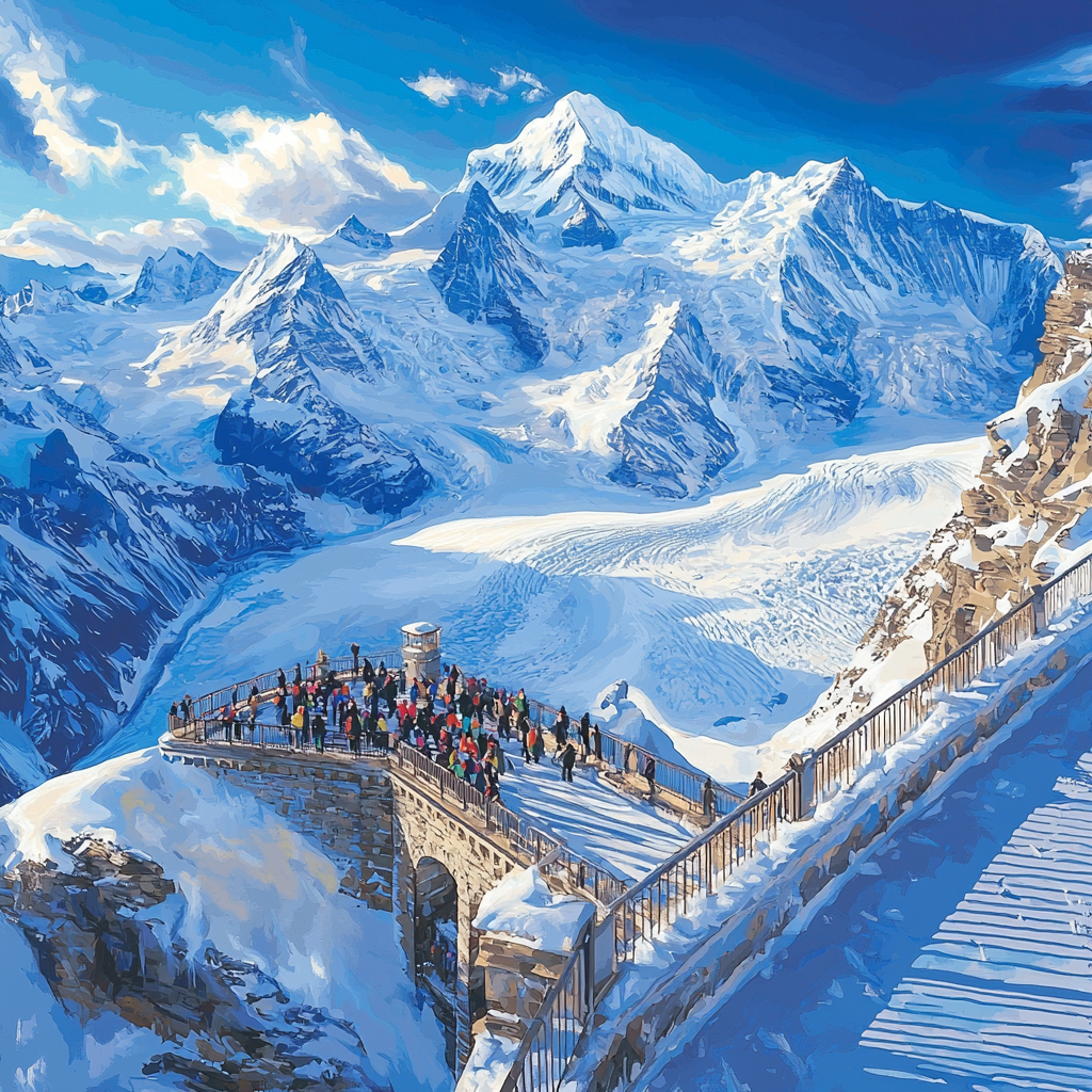 Jungfraujoch Number Painting