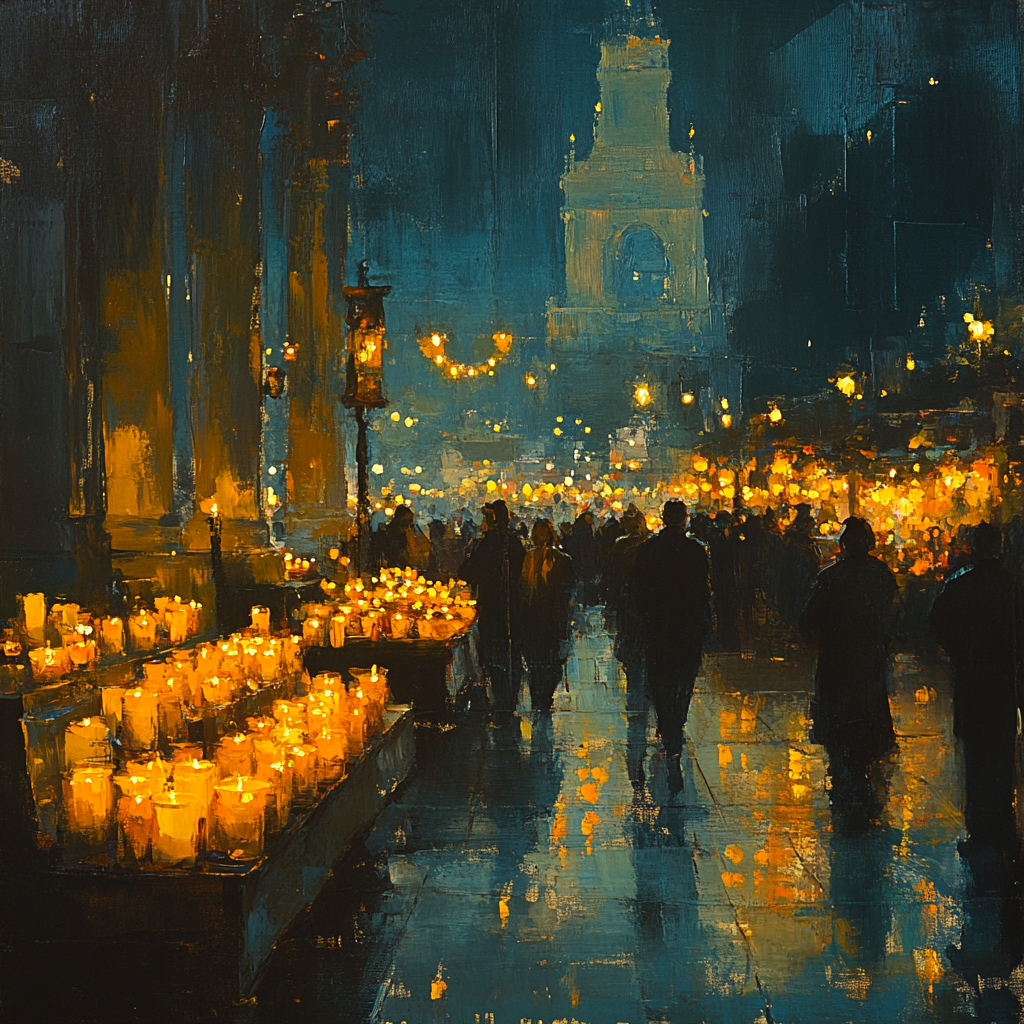 Rembrandt Inspired Candle Market paint by numbers