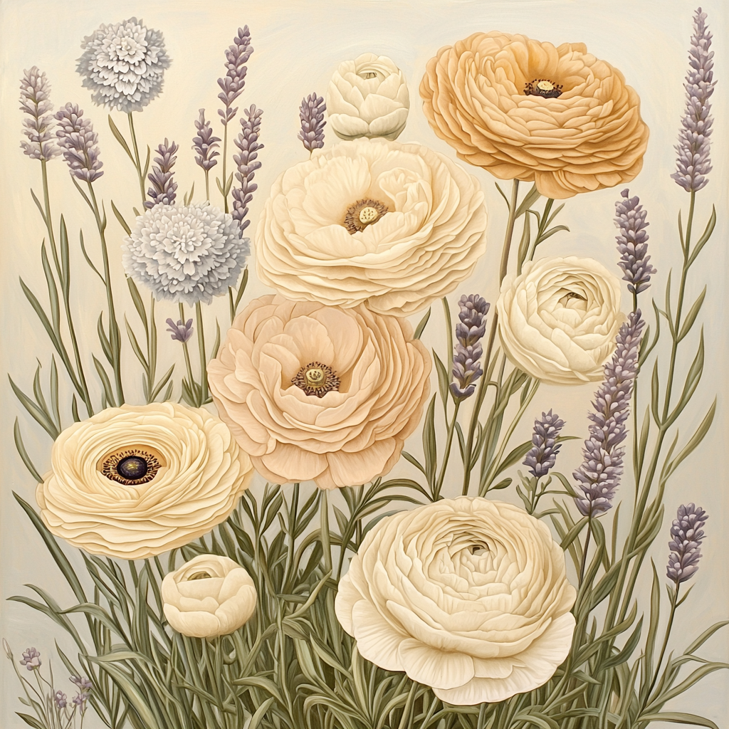 Leonardo Da Vinci Inspired Harmony In Petals Painting Number Kit