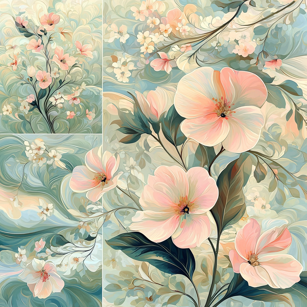 Alphonse Mucha Inspired Botanical Medley Painting Number Kit