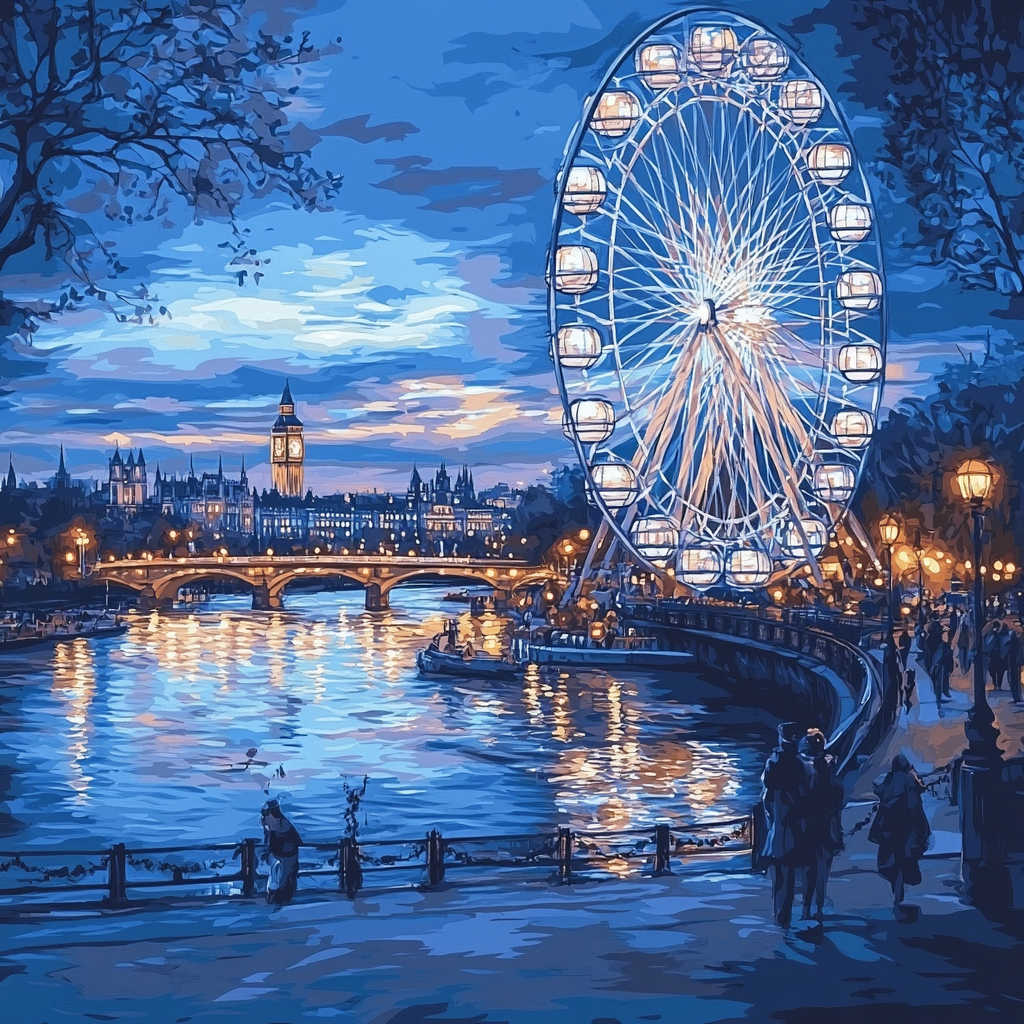 Giant Observation Wheel Panorama London United Kingdom paint by number