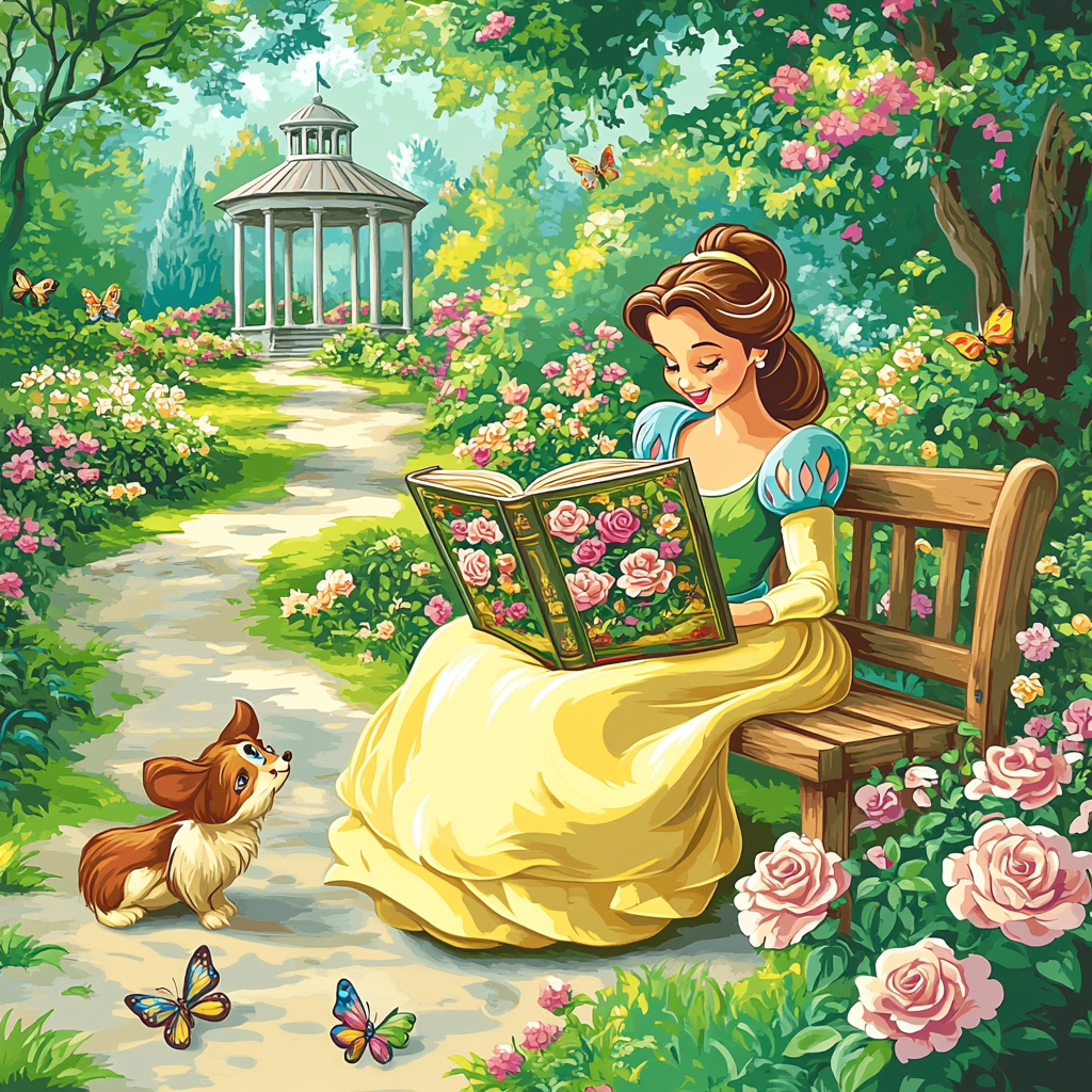 Belle Book Garden Reading painting number kit