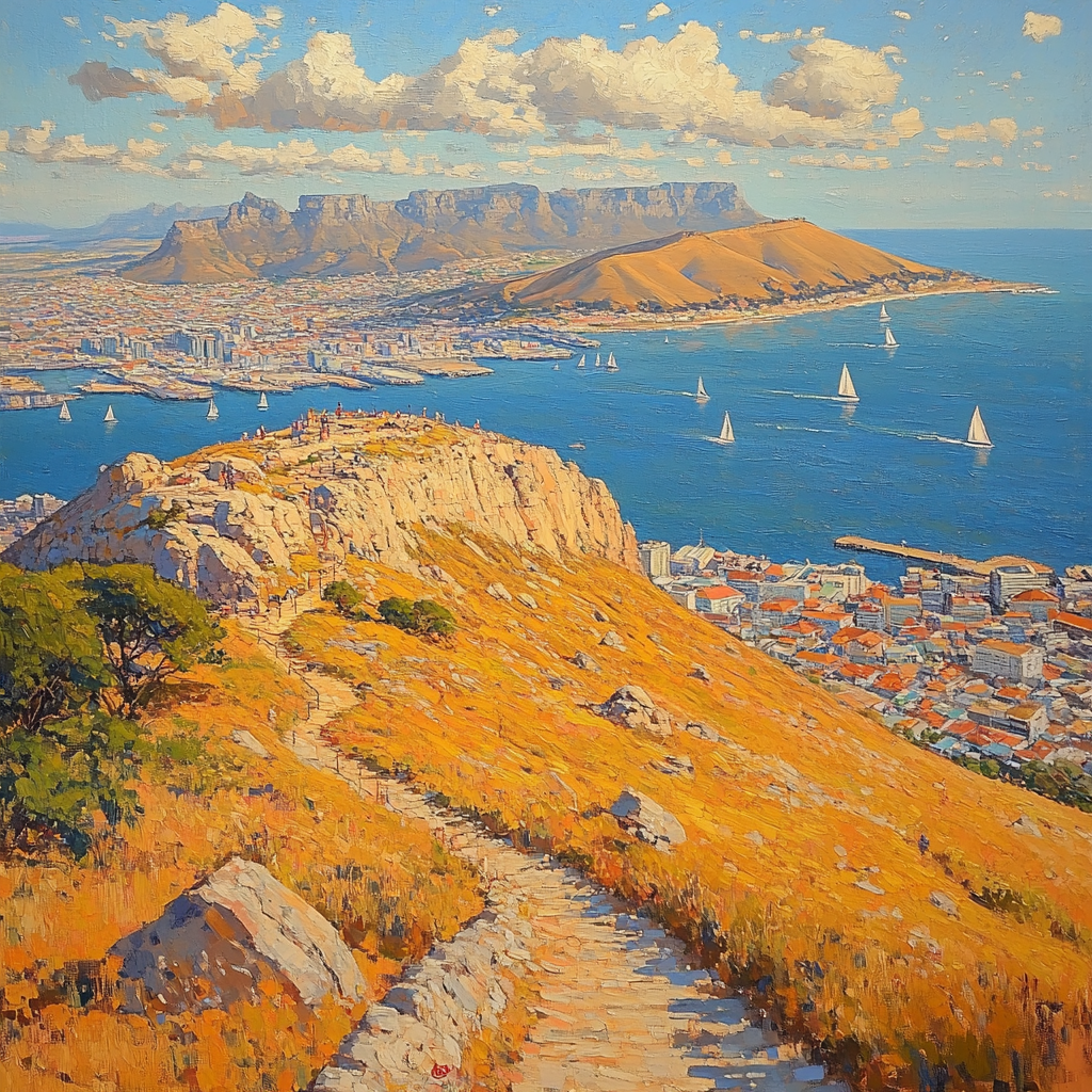 Panorama From Table Mountain View – Cape Town South Africa painting number kit