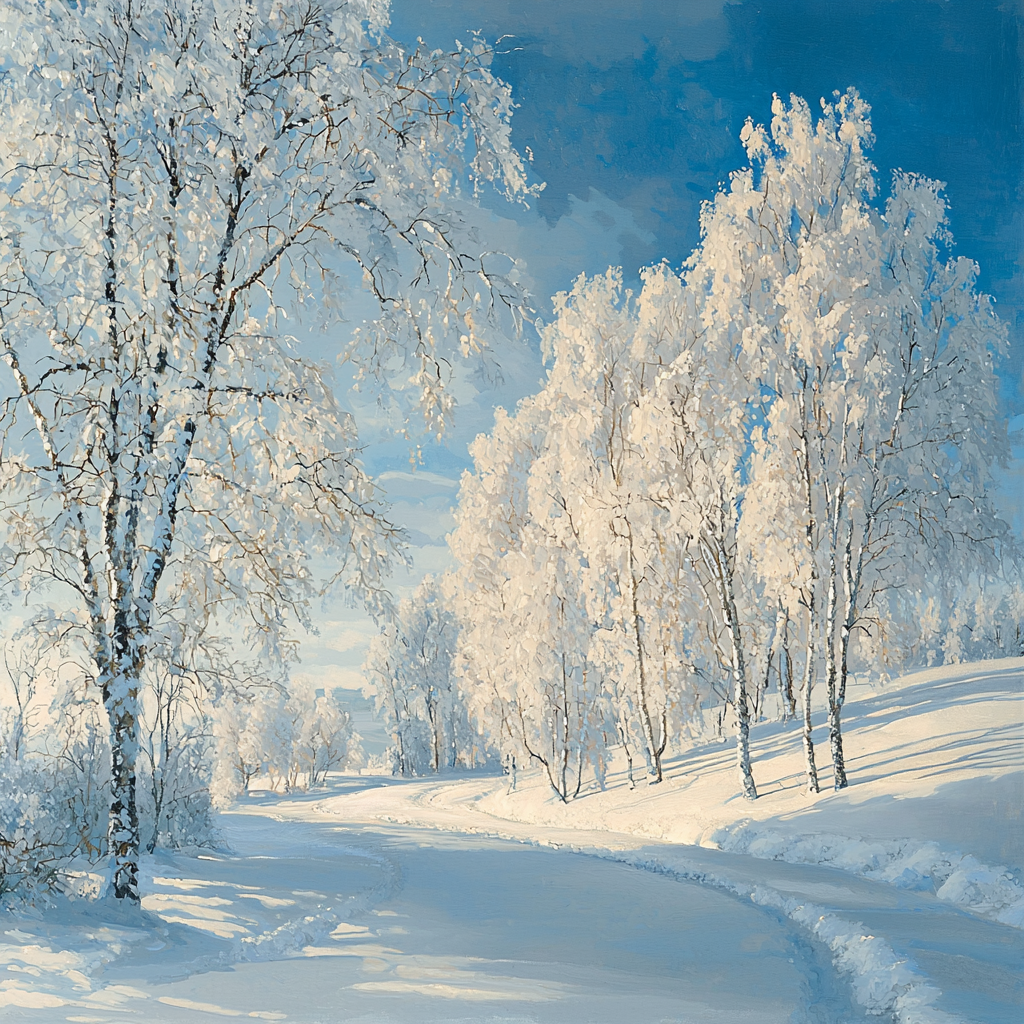 Shishkin Inspired Luminous Winter Landscape Paint By Number