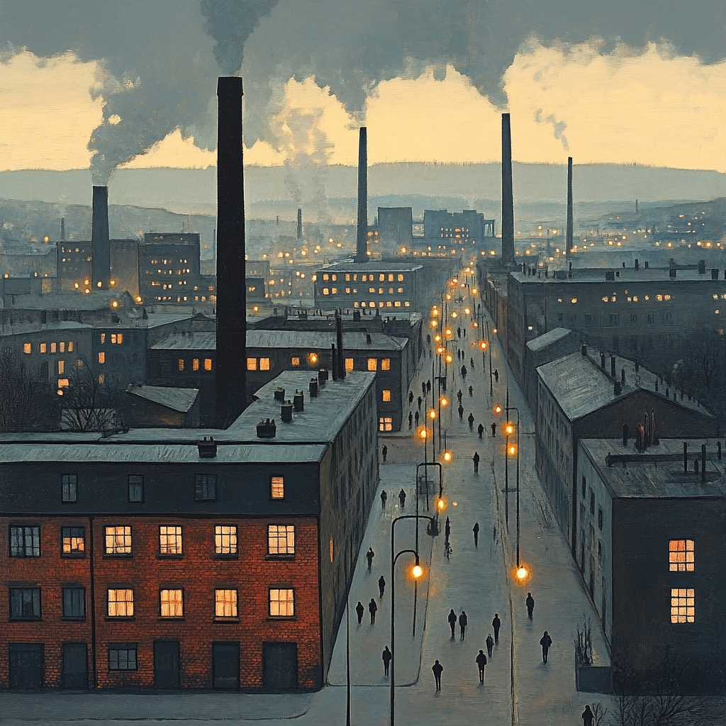 L.S. Lowry Inspired Industrial Evening painting number kit