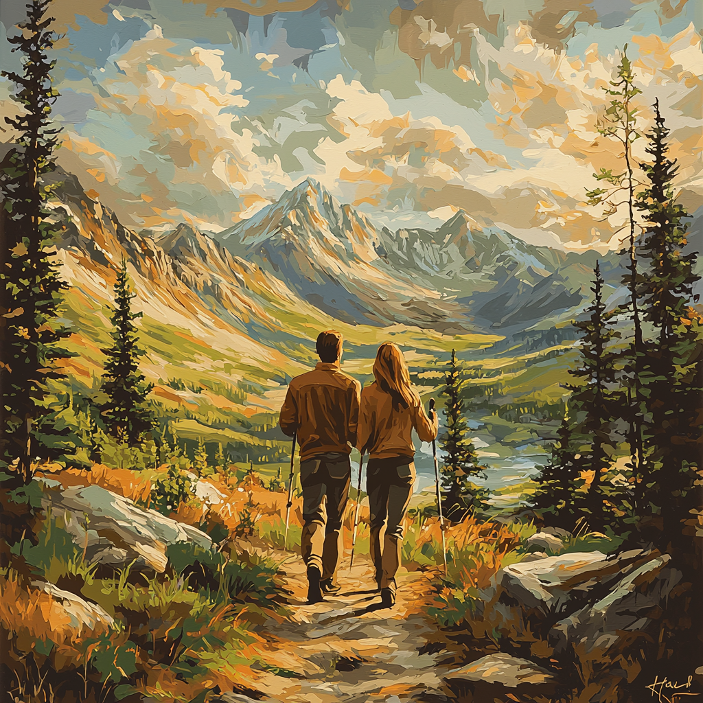 Mountain Trek With Mom Paint By Color