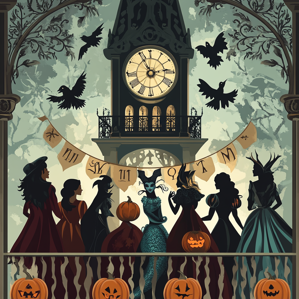 Villainous Masquerade At The Clocktower Number painting