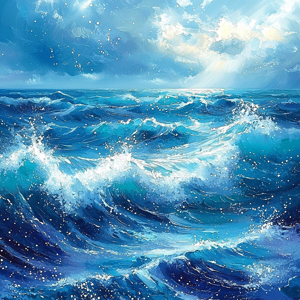 Leonardo Da Vinci Inspired Tidal Waves Of Color Painting Number Kit