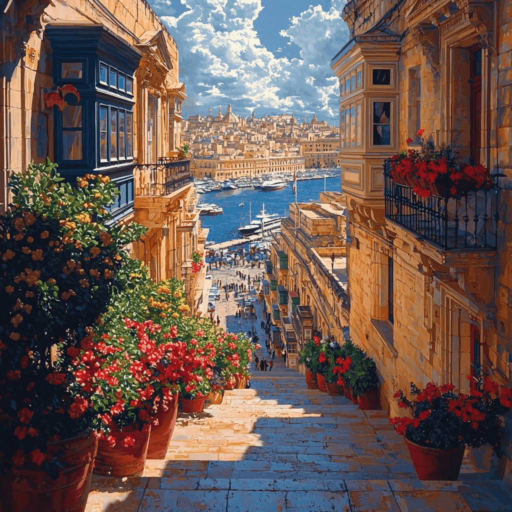 Valletta's Historic Streets DIY Paint By Numbers