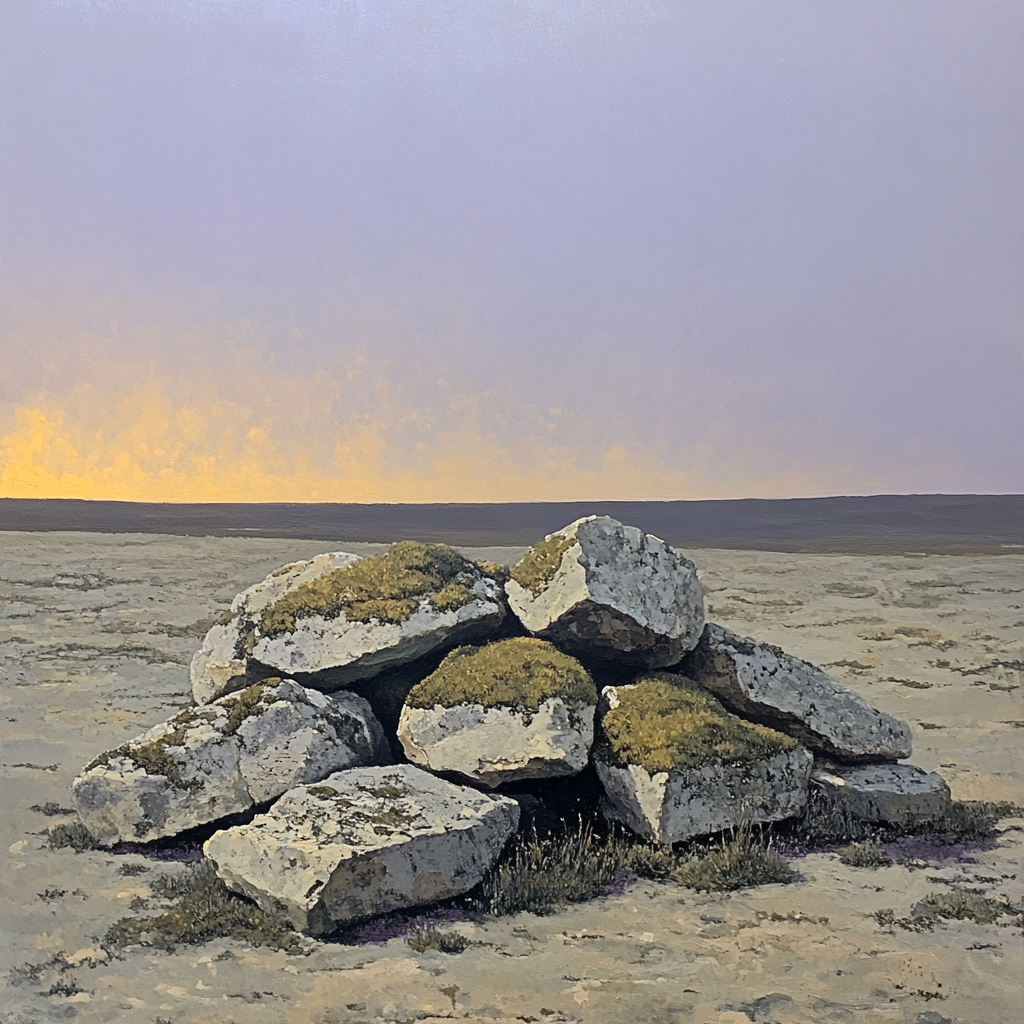 Francisco Goya Inspired Whispering Rocks Against Dusk Glow Paint by numbers kits