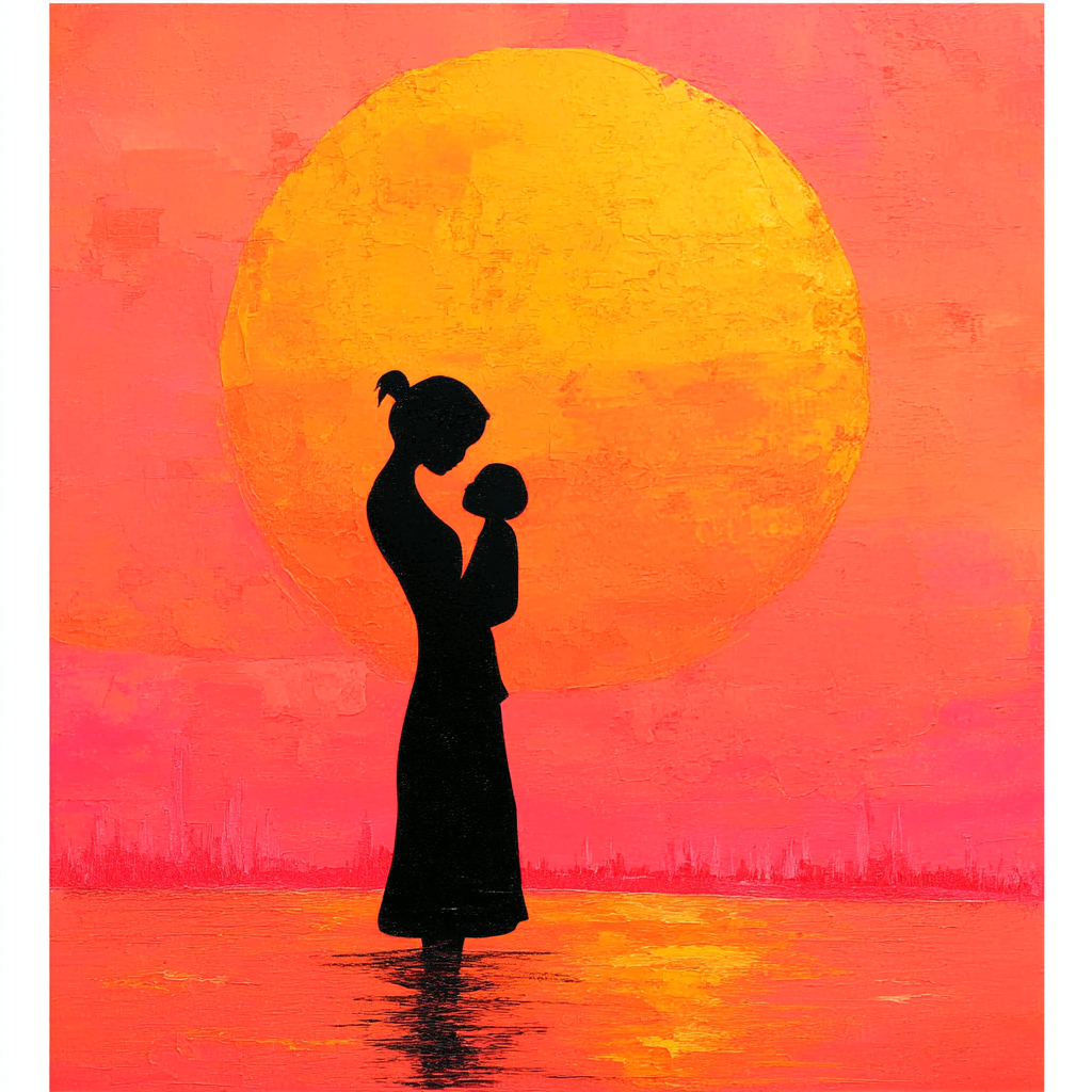 Golden Sunrise Over Motherhood Numbered Painting Kits
