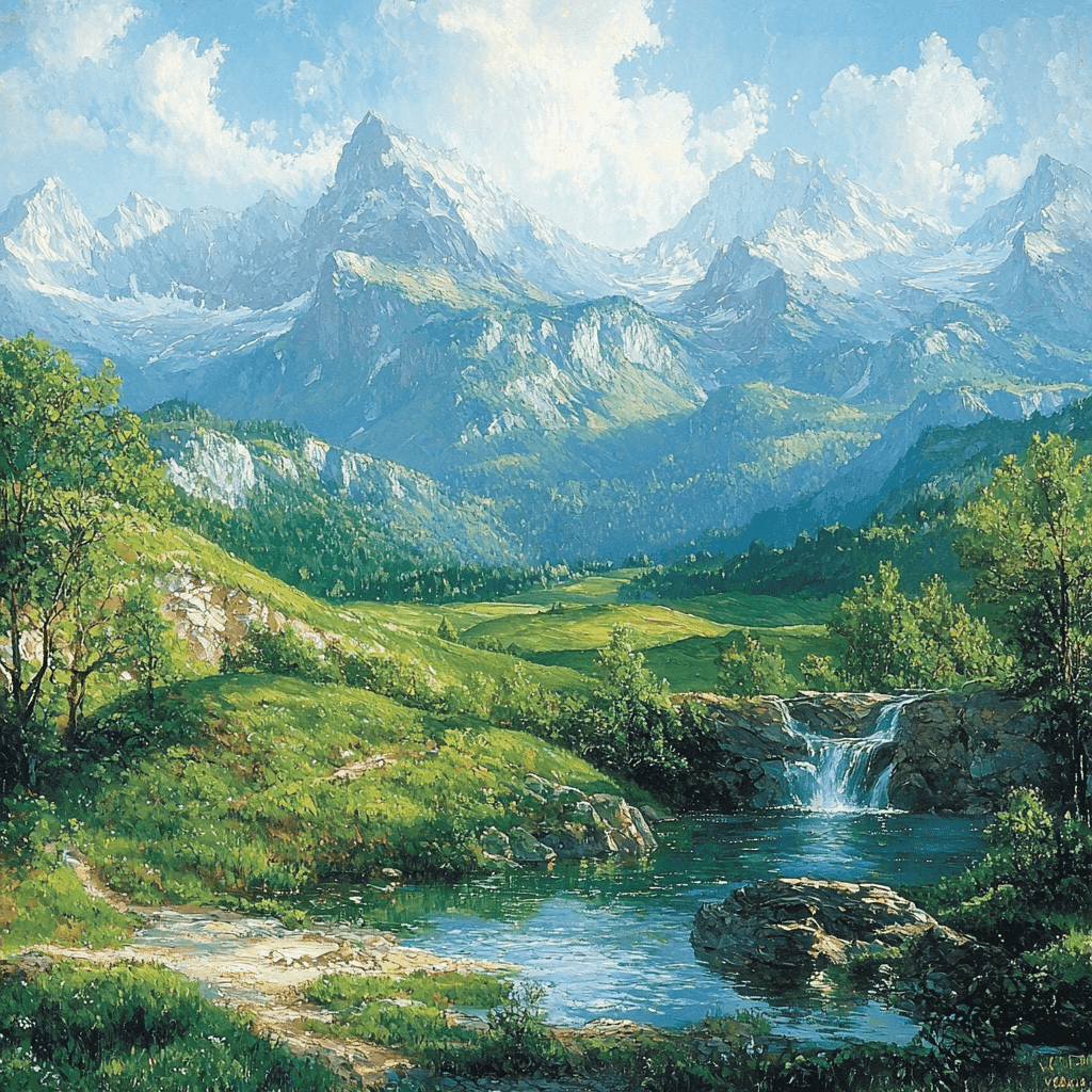 Albert Bierstadt Inspired Timeless Landscape Journey DIY Paint By Numbers