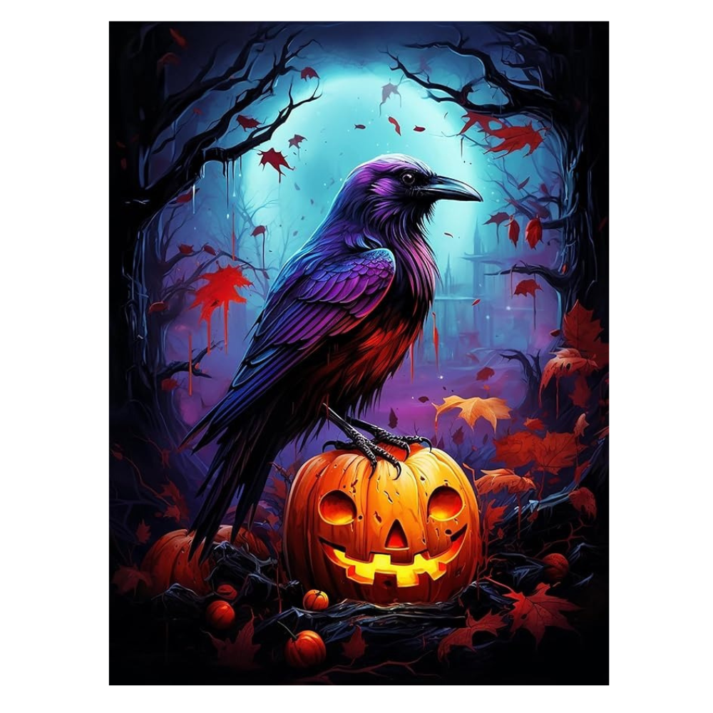 Full Moon Pumpkin Halloween Paint by Numbers
