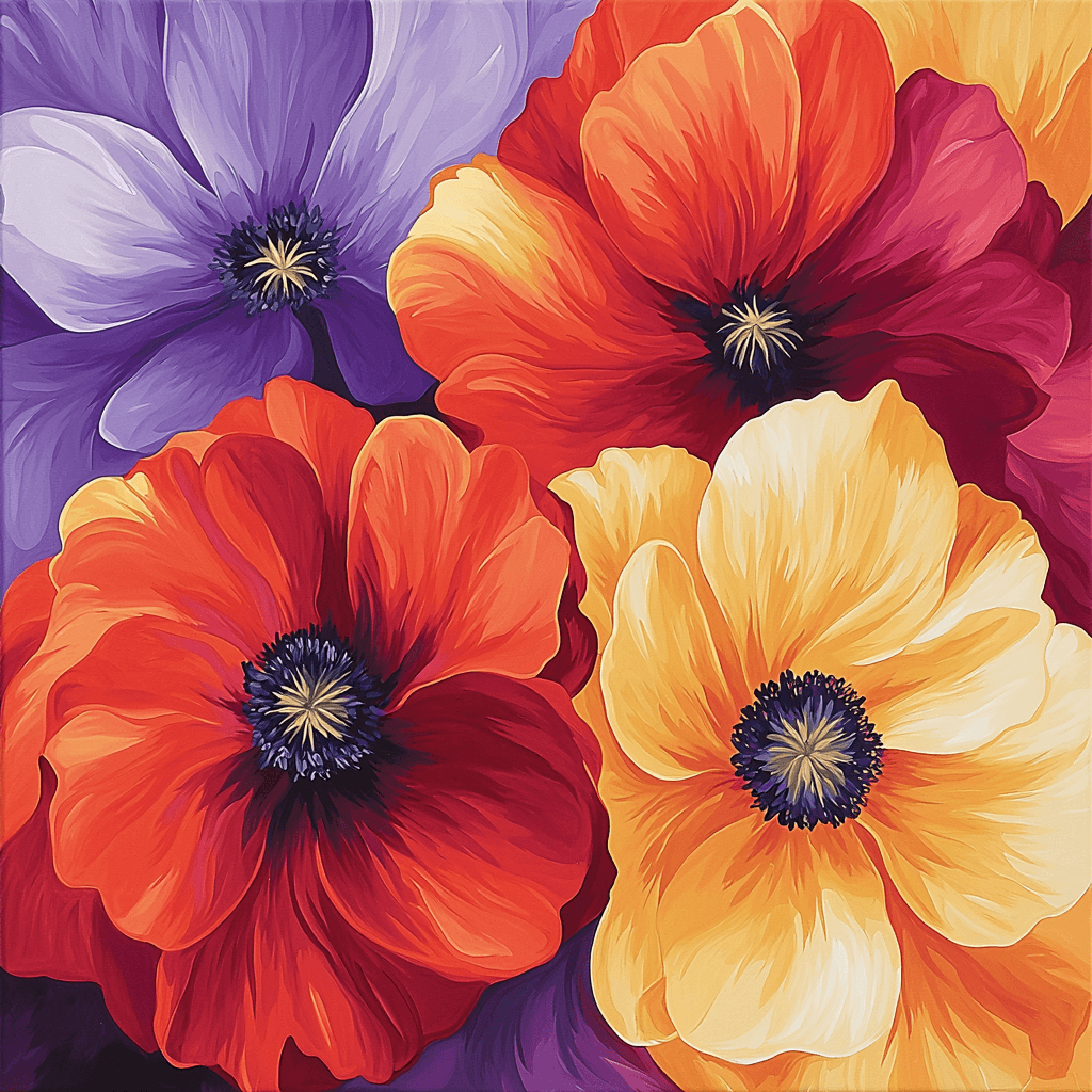 Georgia O'Keeffe Inspired Midsummer Blooms Paint By Color