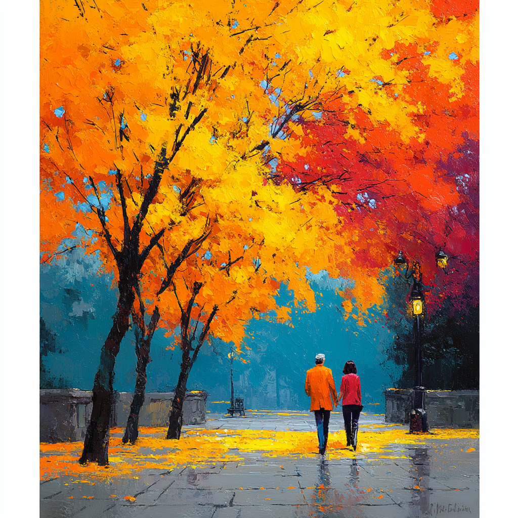 A Stroll Through Autumn Leaves Painting By Numbers Kit