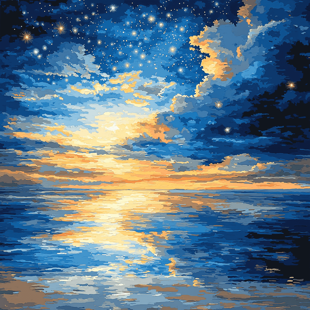 Edgar Degas Inspired Celestial Reflection In Twilight Paint By Numbers