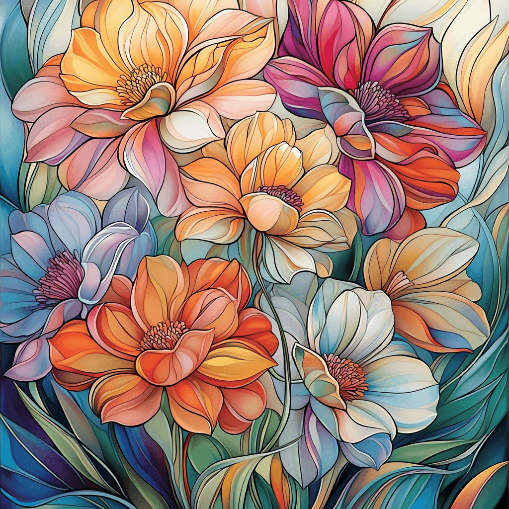 Alphonse Mucha Inspired Dancing Flora Painting By Numbers Kit