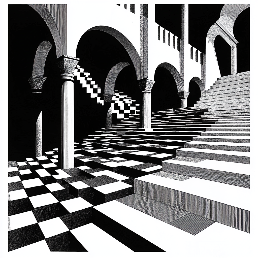 M.C. Escher Inspired The Labyrinth Of Patterns Paint By Color