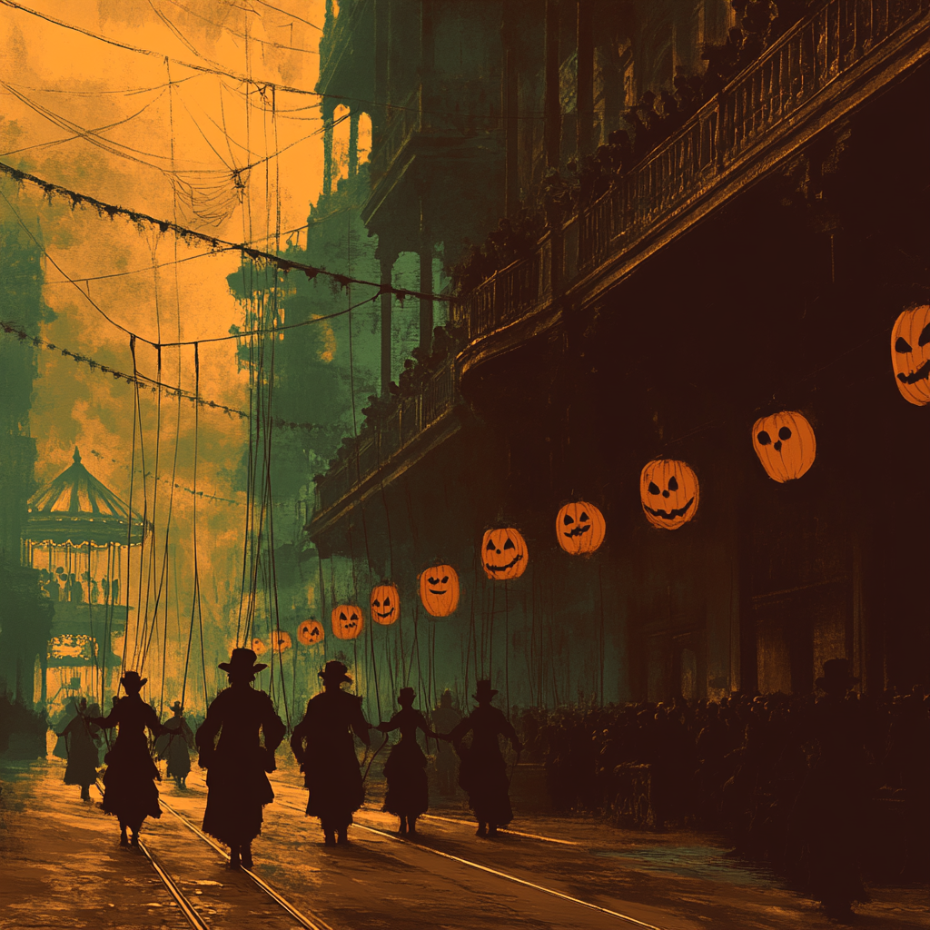 Lantern Parade Haunted Marionettes Painting by numbers kit