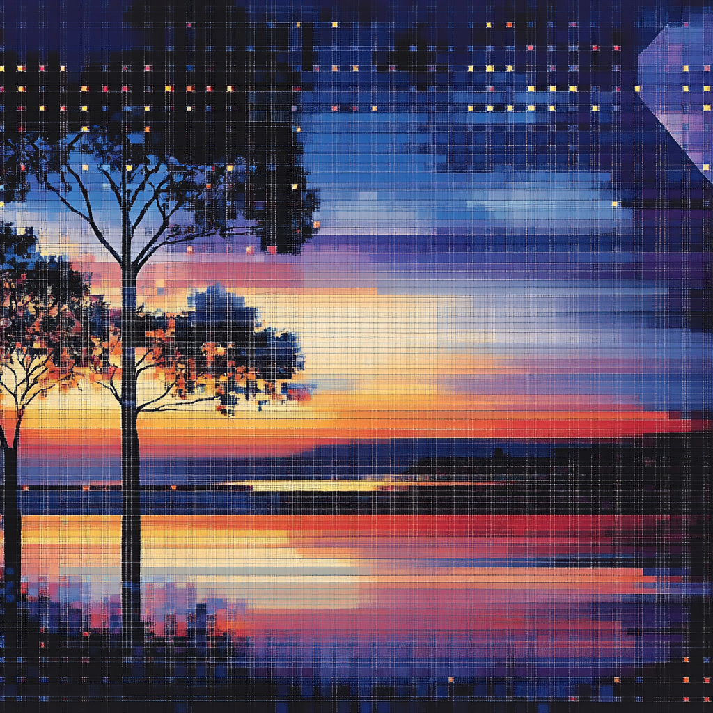 Georges Seurat Inspired Geometric Twilight Painting by numbers kit