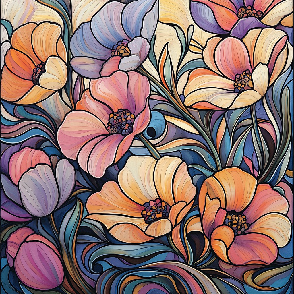 Alphonse Mucha Inspired Botanical Ballet Paint By Numbers Kits