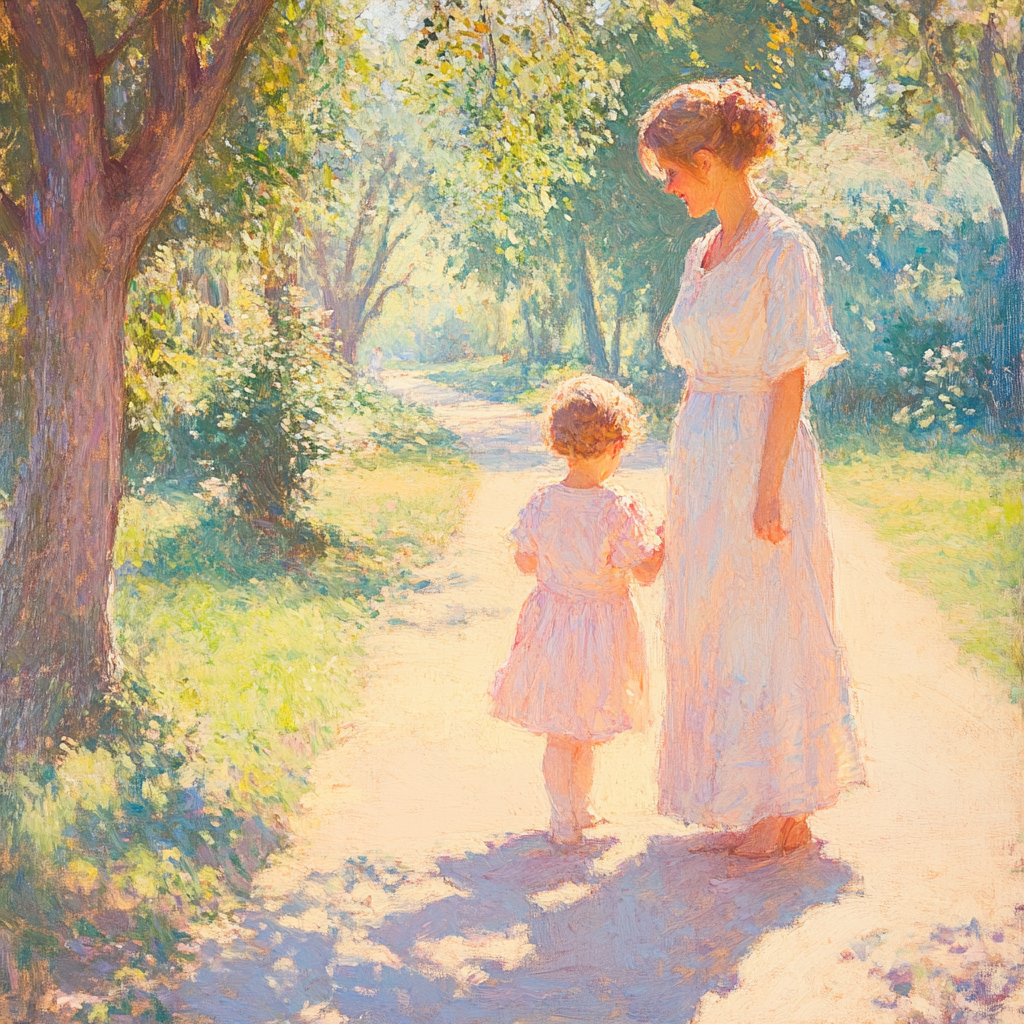 Mary Cassatt Inspired Mother And Child In Park Paint by numbers kits