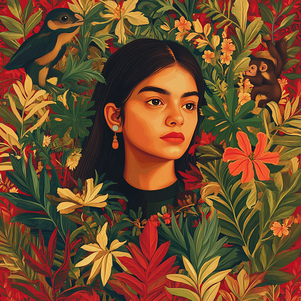 Frida Kahlo Inspired Self Garden Number painting